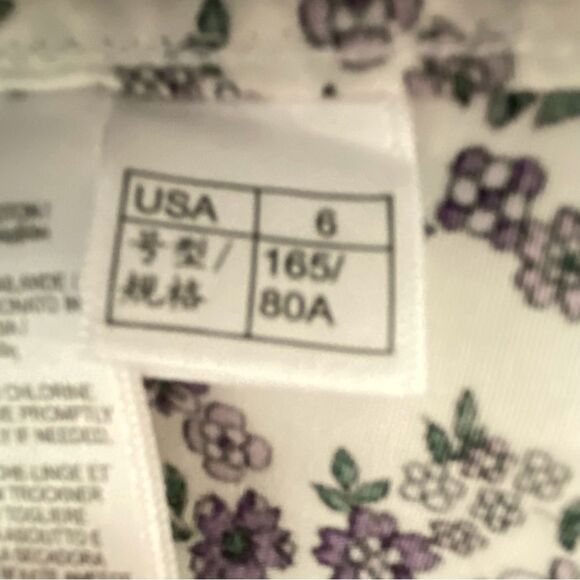 BROOKS brothers 1818 floral button down shirt size 6 white pink purple non iron - Picture 9 of 14